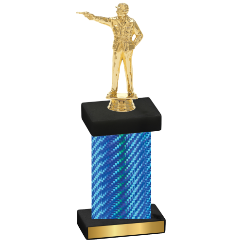 Single Blue Carbon Fiber Shooter Trophy