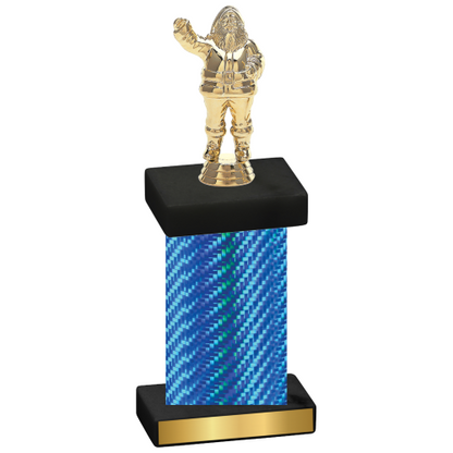 Single Blue Carbon Fiber Holiday Trophy