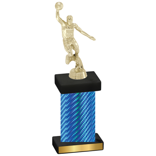 Single Blue Carbon Fiber Basketball Trophy