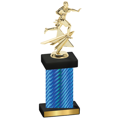 Single Blue Carbon Fiber Flag Football Trophy