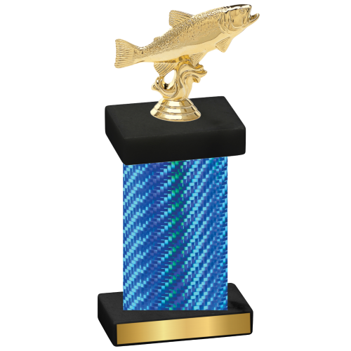 Single Blue Carbon Fiber Fishing Trophy