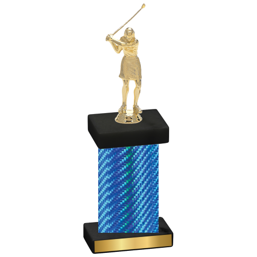 Single Blue Carbon Fiber Golf Trophy