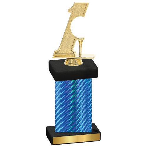 Single Blue Carbon Fiber Golf Trophy