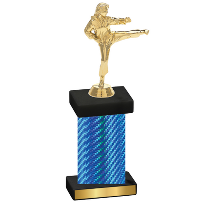 Single Blue Carbon Fiber Karate Trophy