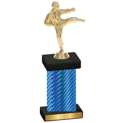 Single Blue Carbon Fiber Karate Trophy