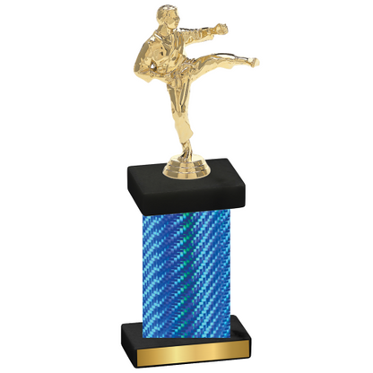 Single Blue Carbon Fiber Karate Trophy