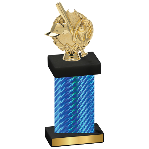 Single Blue Carbon Fiber Baseball Trophy