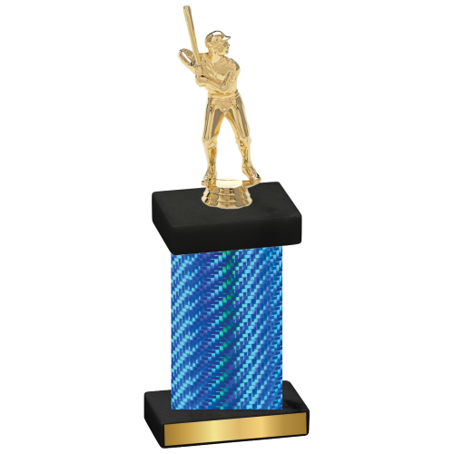 Single Blue Carbon Fiber Baseball Trophy