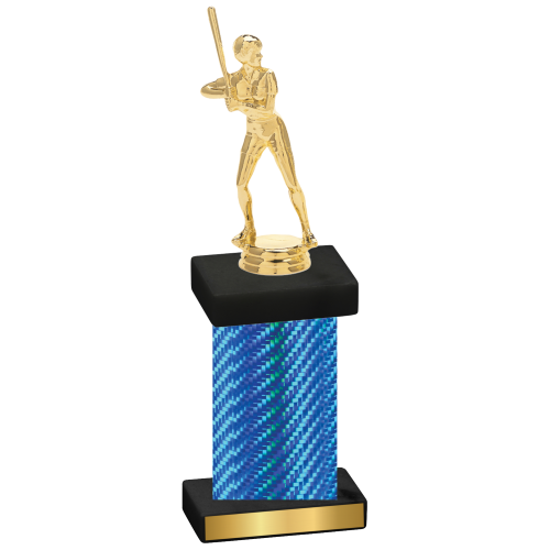 Single Blue Carbon Fiber Softball Trophy