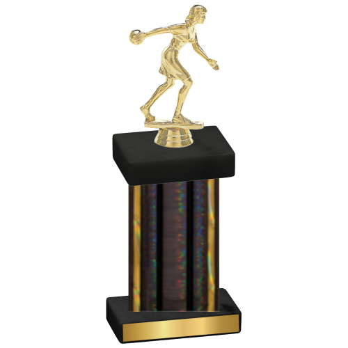 Single Black Glacier Bowling Trophy