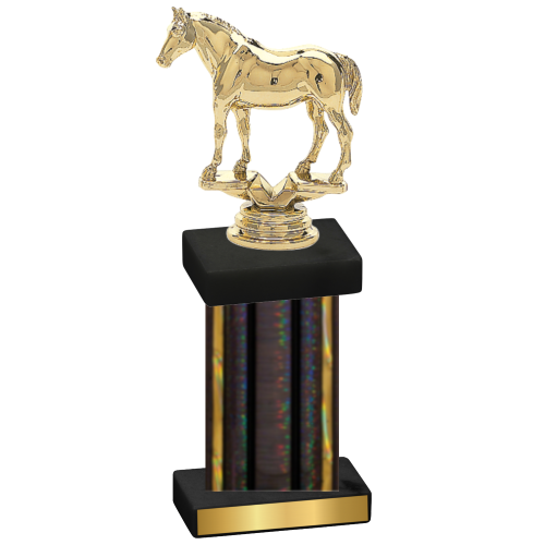 Single Black Glacier Horses Trophy