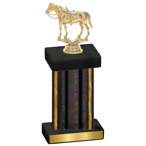 Single Black Glacier Horses Trophy