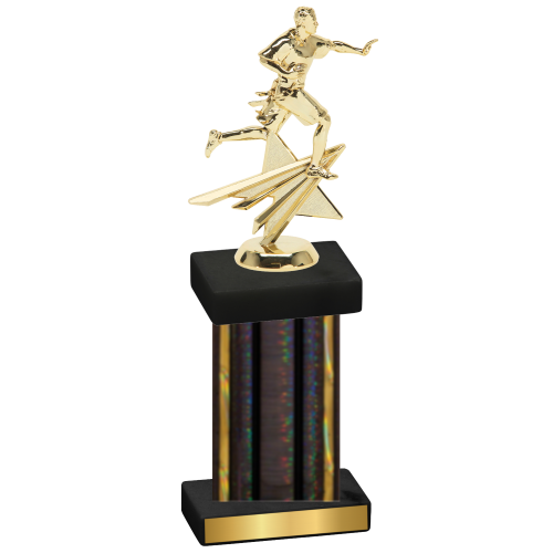 Single Black Glacier Flag Football Trophy