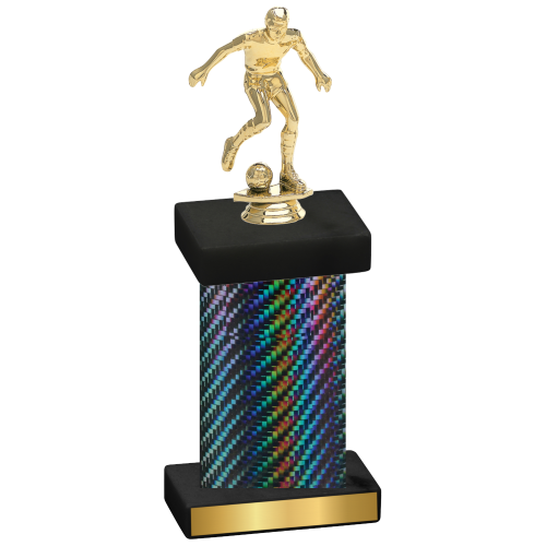 Single Black Carbon Fiber Soccer Trophy