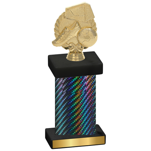 Single Black Carbon Fiber Soccer Trophy