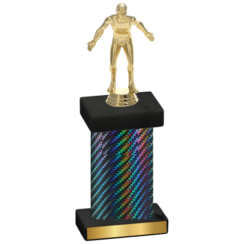 Single Black Carbon Fiber Wrestling Trophy