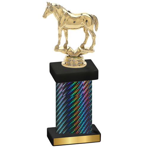 Single Black Carbon Fiber Horses Trophy