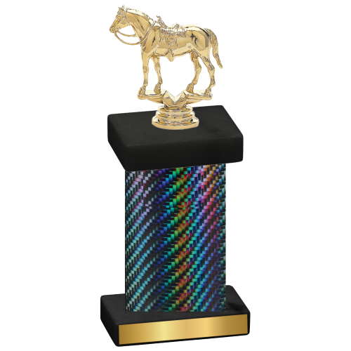 Single Black Carbon Fiber Horses Trophy