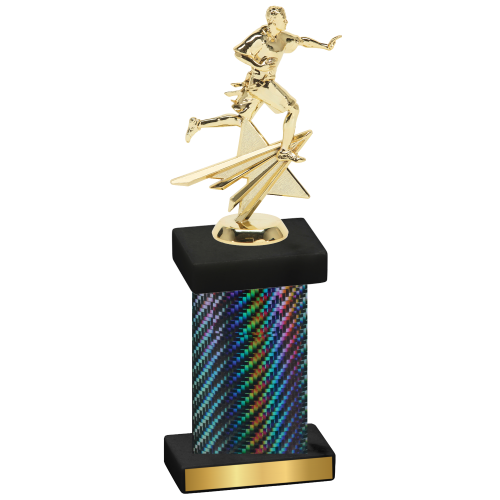 Single Black Carbon Fiber Flag Football Trophy