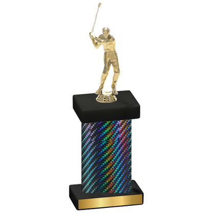 Single Black Carbon Fiber Golf Trophy