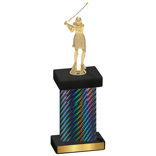 Single Black Carbon Fiber Golf Trophy