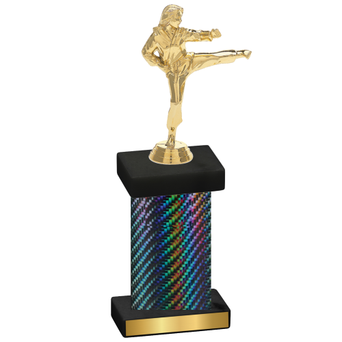 Single Black Carbon Fiber Karate Trophy