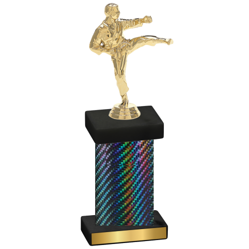 Single Black Carbon Fiber Karate Trophy