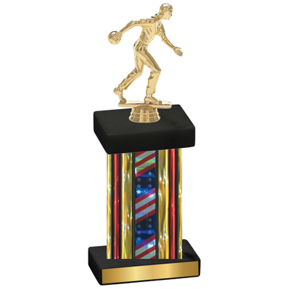 Single Flag USA Bowling Trophy