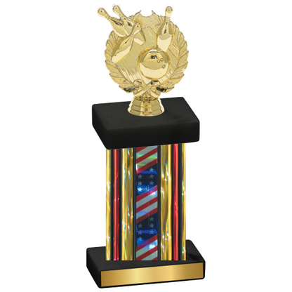 Single Flag USA Bowling Trophy