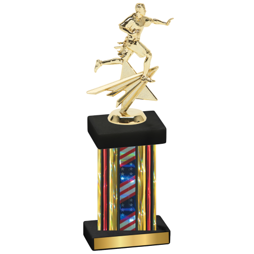 Single Flag USA Flag Football Trophy