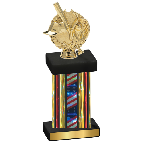 Single Flag USA Baseball Trophy