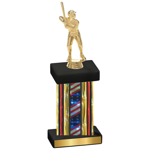 Single Flag USA Baseball Trophy