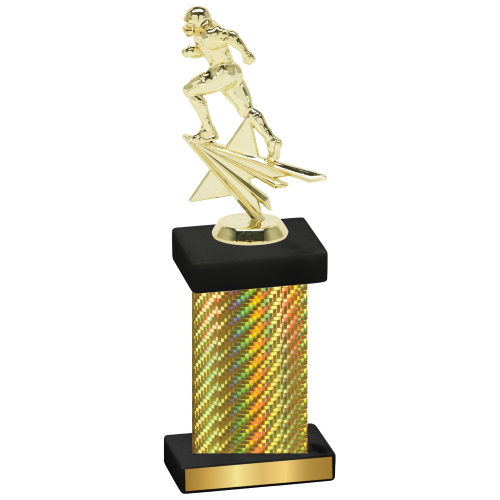 Single Gold Carbon Fiber Football Trophy