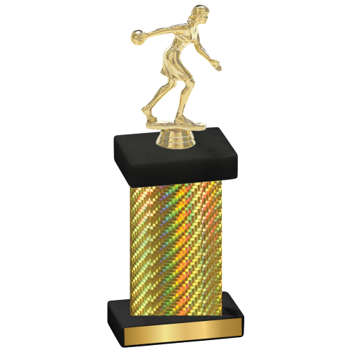 Single Gold Carbon Fiber Bowling Trophy