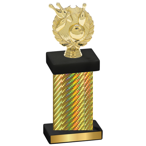 Single Gold Carbon Fiber Bowling Trophy