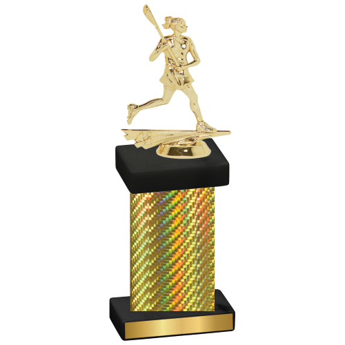 Single Gold Carbon Fiber Lacrosse Trophy