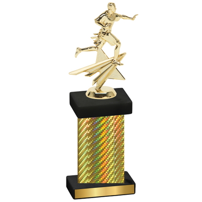 Single Gold Carbon Fiber Flag Football Trophy