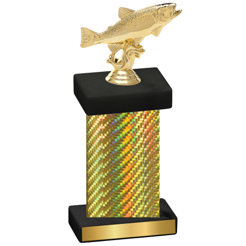 Single Gold Carbon Fiber Fishing Trophy