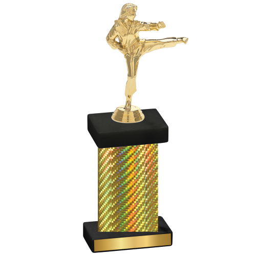 Single Gold Carbon Fiber Karate Trophy