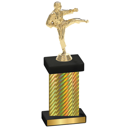 Single Gold Carbon Fiber Karate Trophy