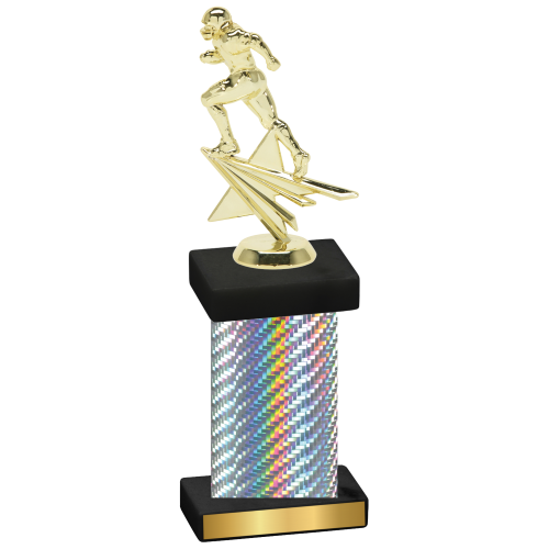 Single Silver Carbon Fiber Football Trophy