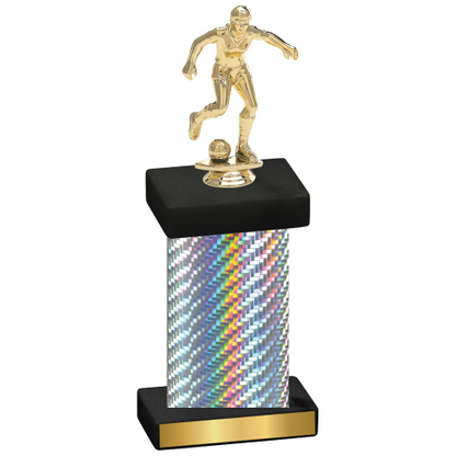 Single Silver Carbon Fiber Soccer Trophy