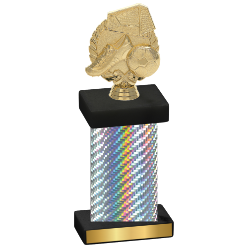 Single Silver Carbon Fiber Soccer Trophy