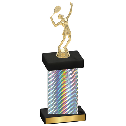 Single Silver Carbon Fiber Tennis Trophy