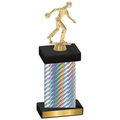 Single Silver Carbon Fiber Bowling Trophy