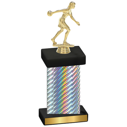 Single Silver Carbon Fiber Bowling Trophy