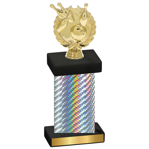 Single Silver Carbon Fiber Bowling Trophy