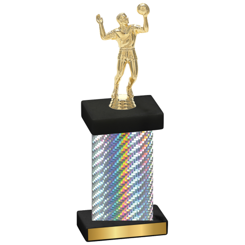 Single Silver Carbon Fiber Volleyball Trophy