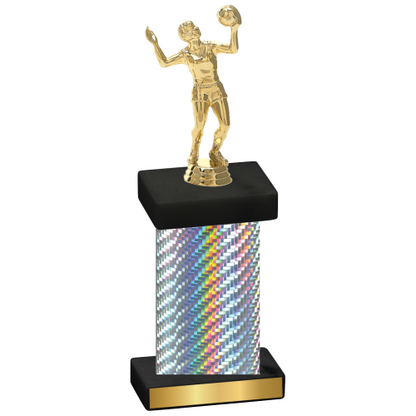 Single Silver Carbon Fiber Volleyball Trophy