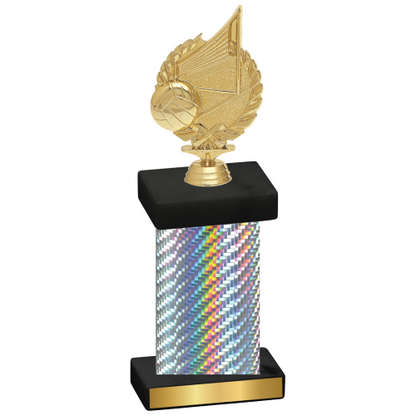 Single Silver Carbon Fiber Volleyball Trophy